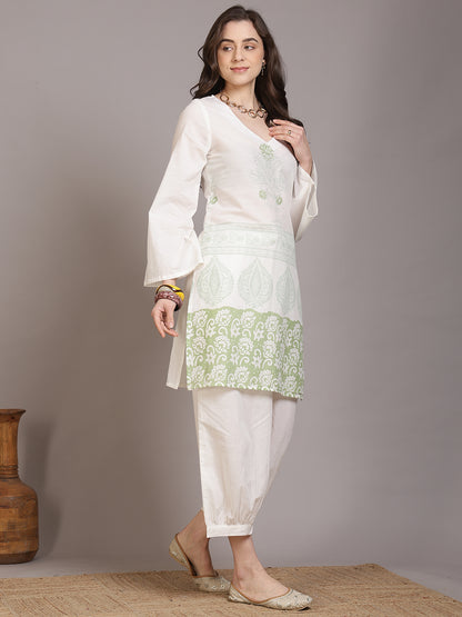 Straight Pure Cotton Printed Kurta Set