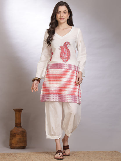 Straight Pure Cotton Printed Kurta Set