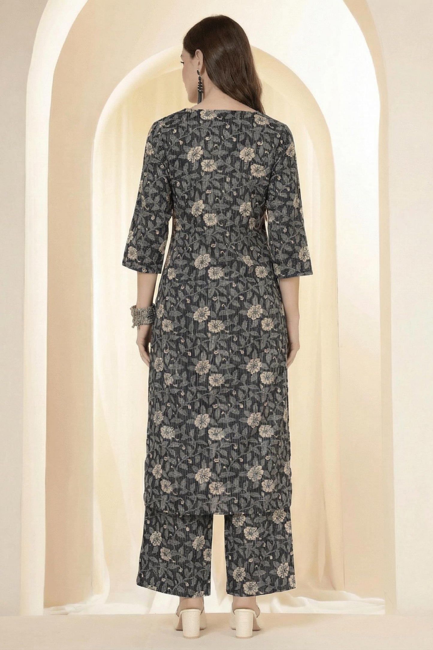 Straight Pure Cotton Printed Kurta Set