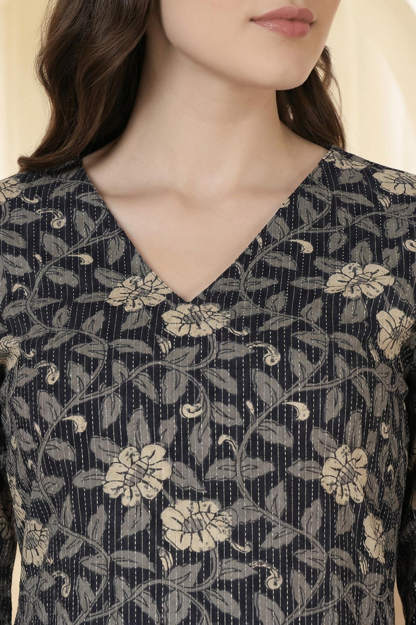 Straight Pure Cotton Printed Kurta Set