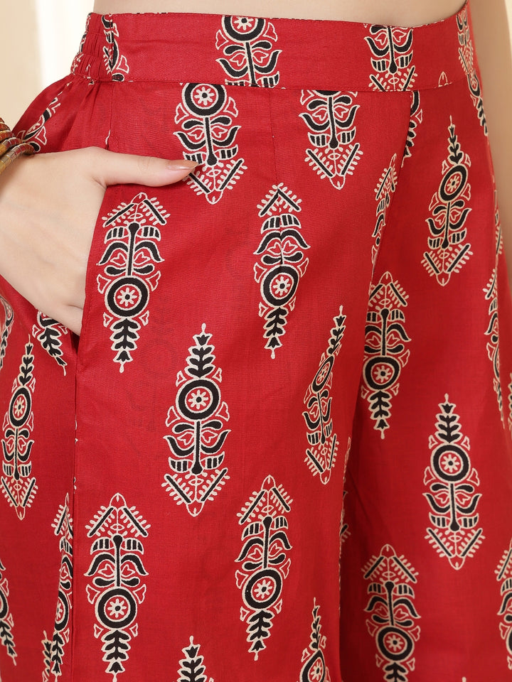 Straight Pure Cotton Printed Kurta Set