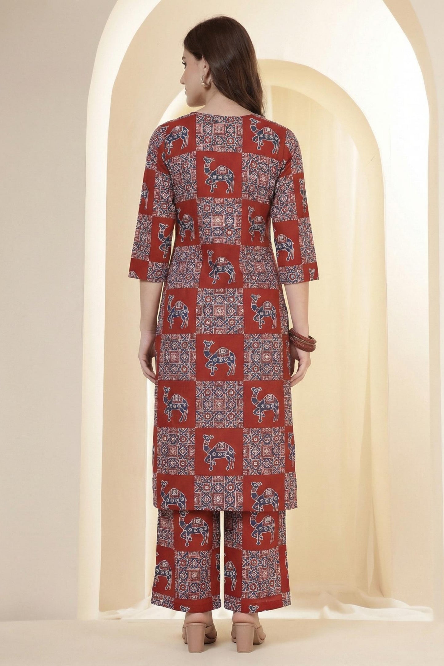 Straight Pure Cotton Printed Kurta Set