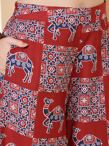 Straight Pure Cotton Printed Kurta Set