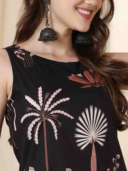 Straight Pure Cotton Printed Kurta Set