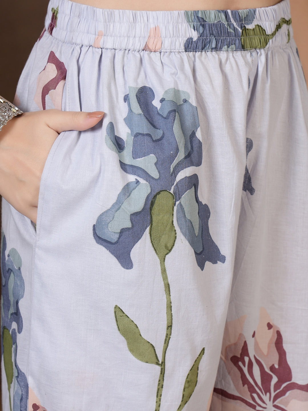 Straight Pure Cotton Printed Kurta Set