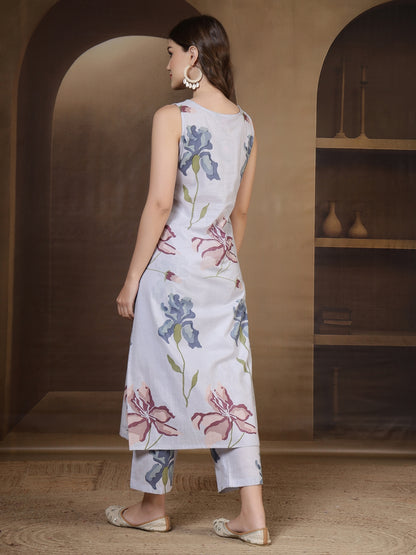 Straight Pure Cotton Printed Kurta Set