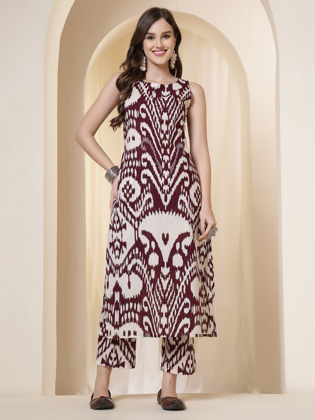 Straight Pure Cotton Printed Kurta Set