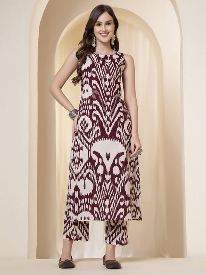 Straight Pure Cotton Printed Kurta Set