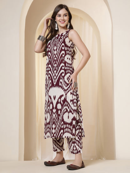 Straight Pure Cotton Printed Kurta Set