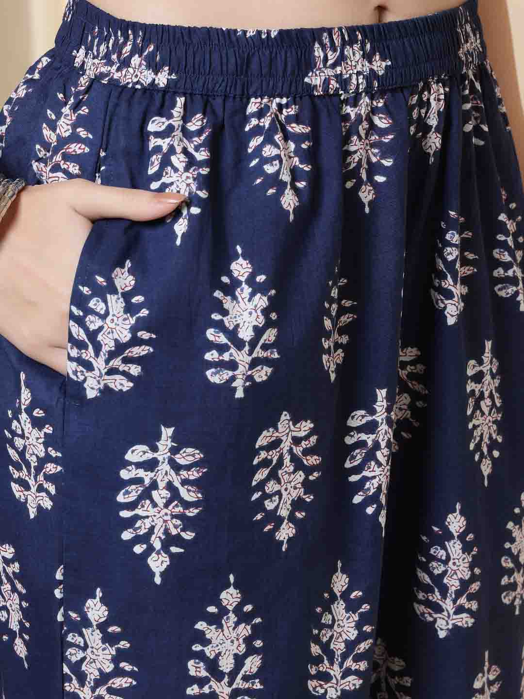 Straight Pure Cotton Printed Kurta Set
