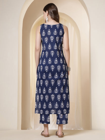 Straight Pure Cotton Printed Kurta Set