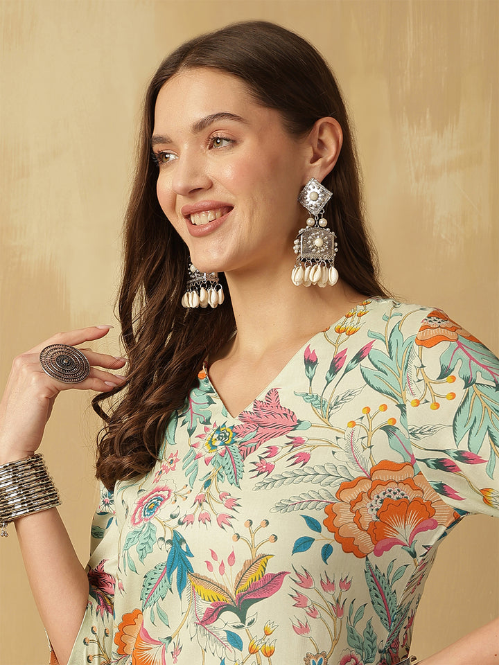 Pure Cotton Printed Straight Kurta Set