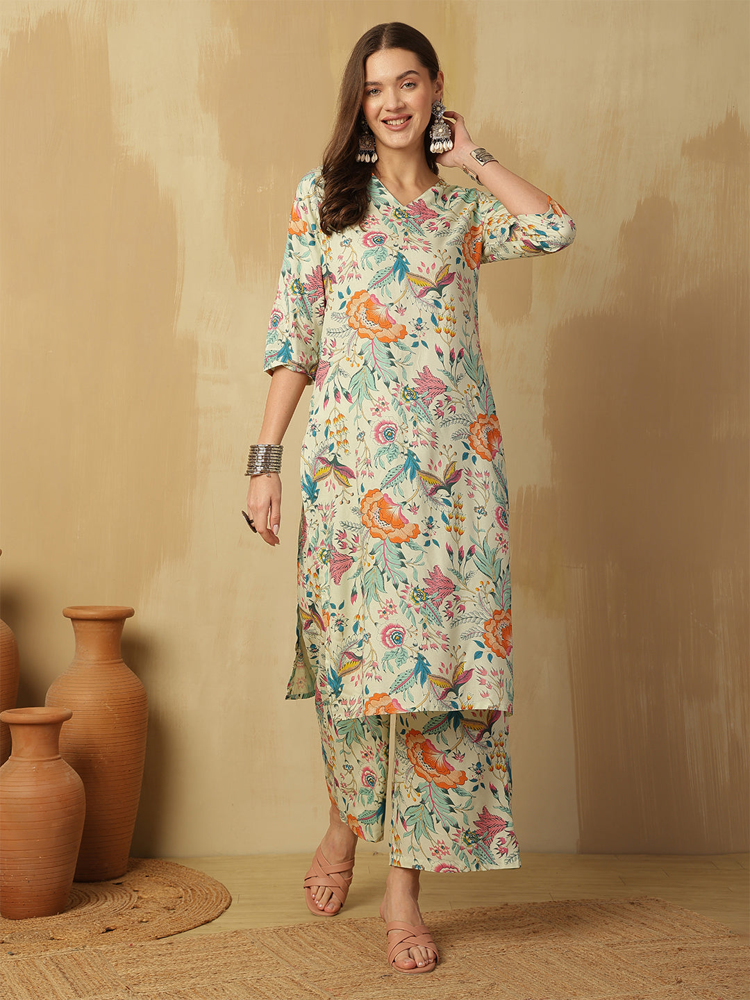 Pure Cotton Printed Straight Kurta Set