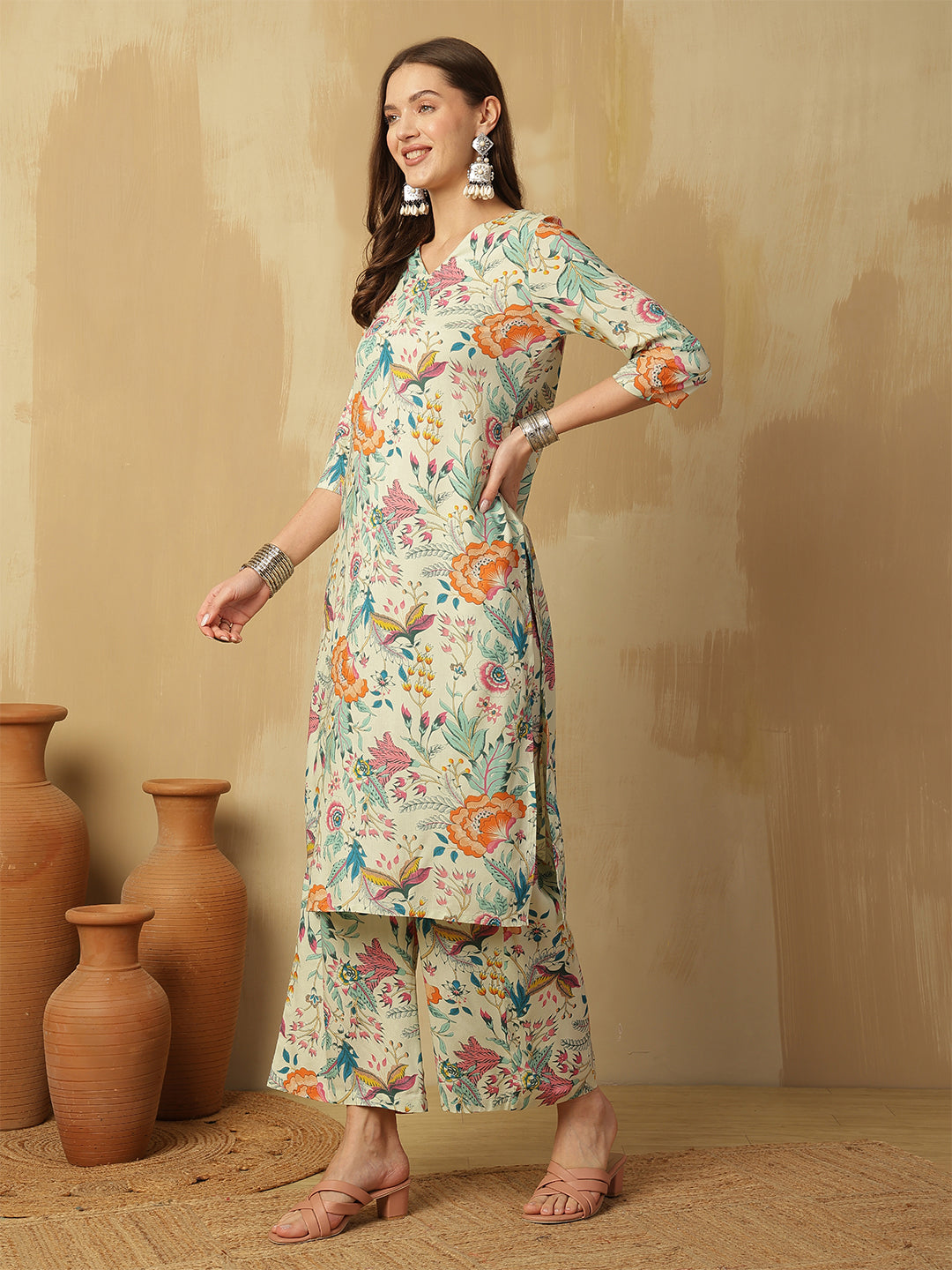 Pure Cotton Printed Straight Kurta Set