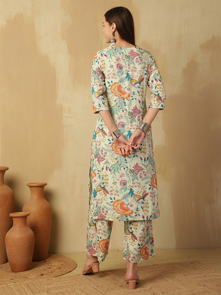 Pure Cotton Printed Straight Kurta Set