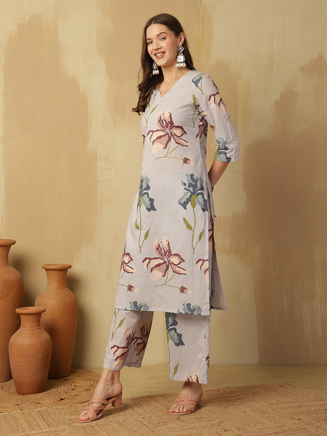 Pure Cotton Printed Straight Kurta Set