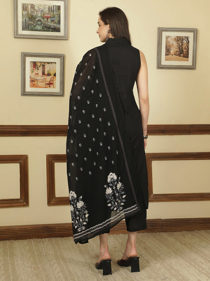 Straight Pure Cotton Dyed Kurta Set With Dupatta