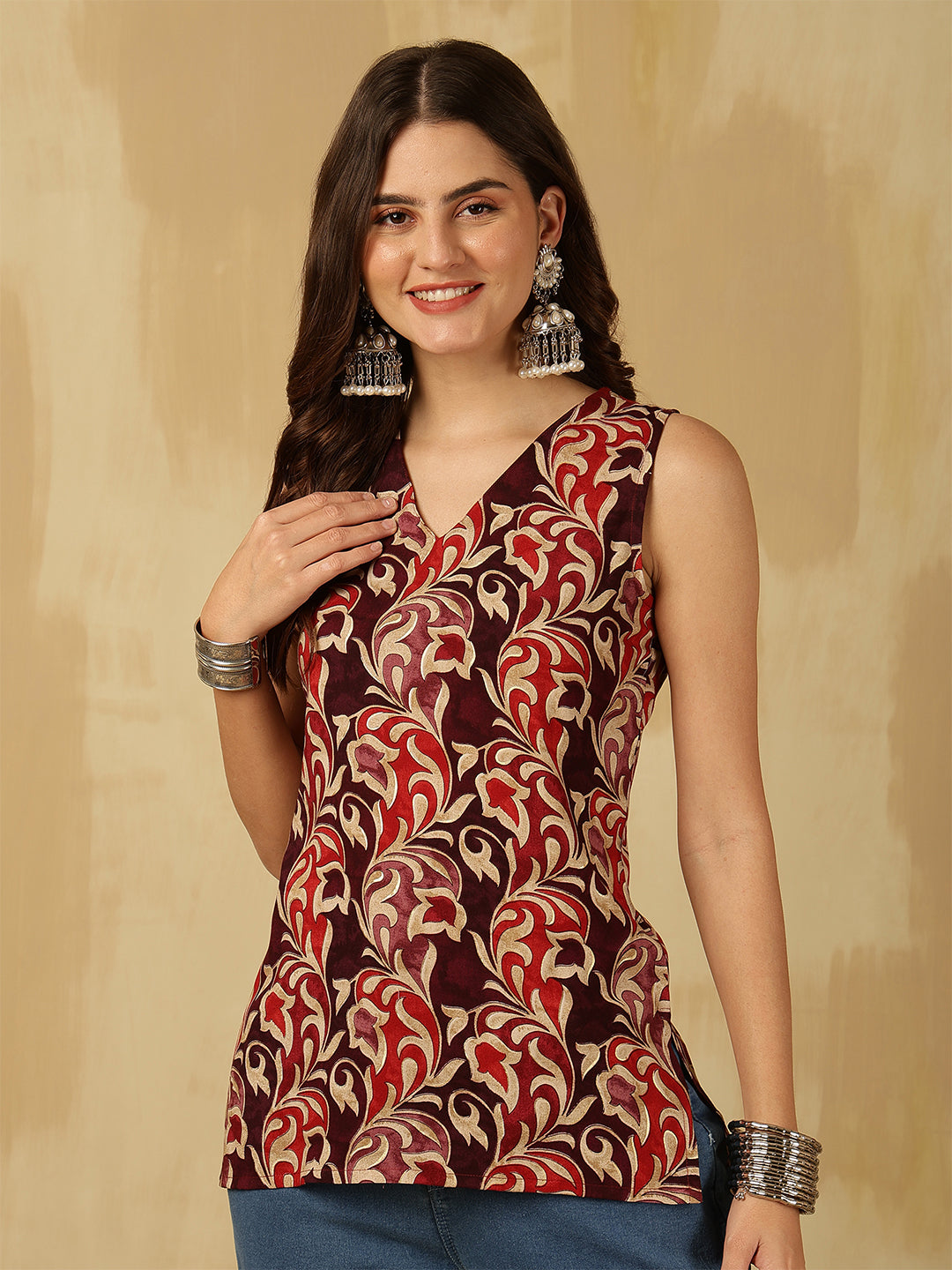 Viscose Rayon Printed Top
