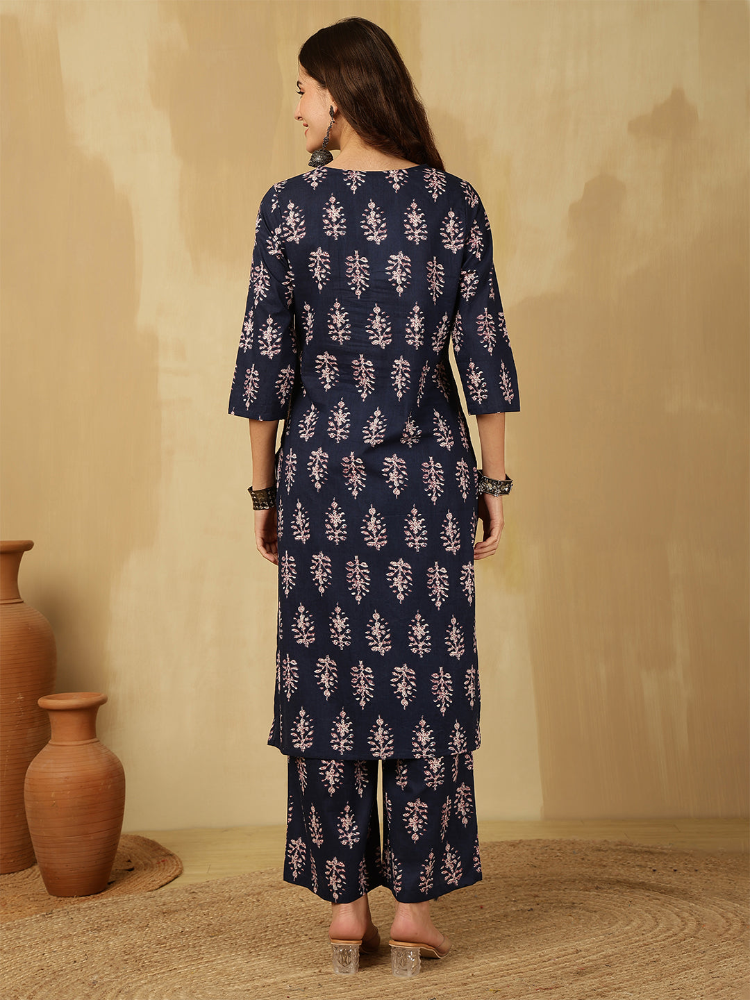 Pure Cotton Printed Straight Kurta Set