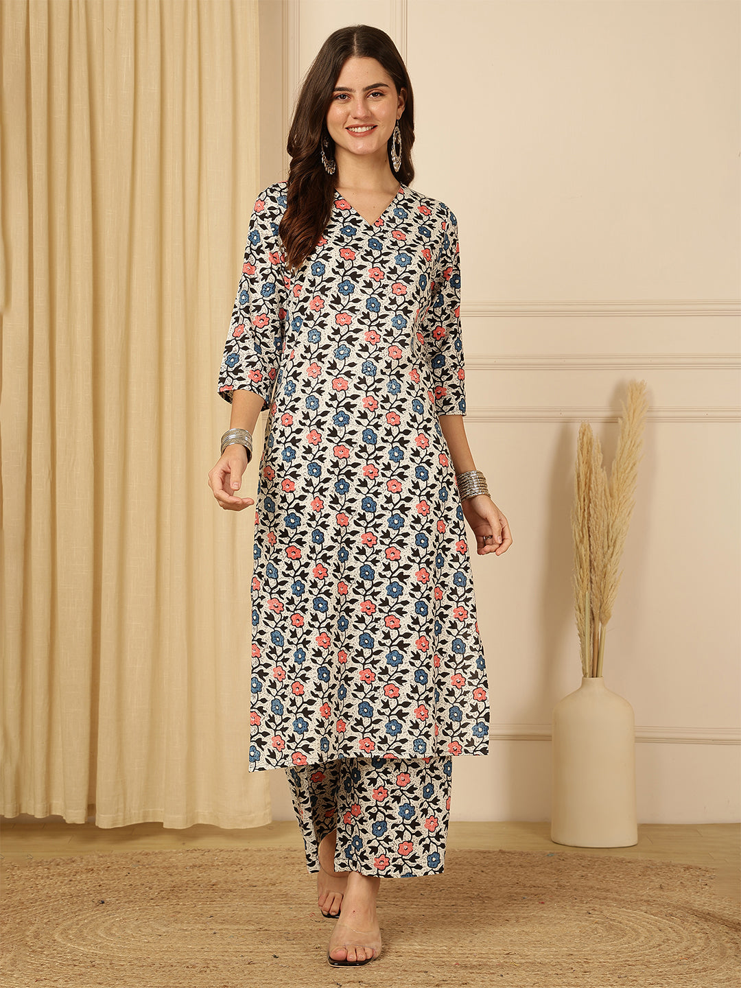 Pure Cotton Printed Straight Kurta Set