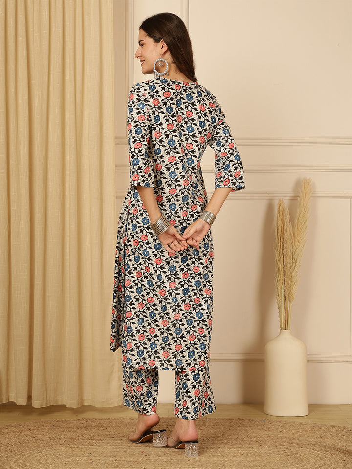 Pure Cotton Printed Straight Kurta Set