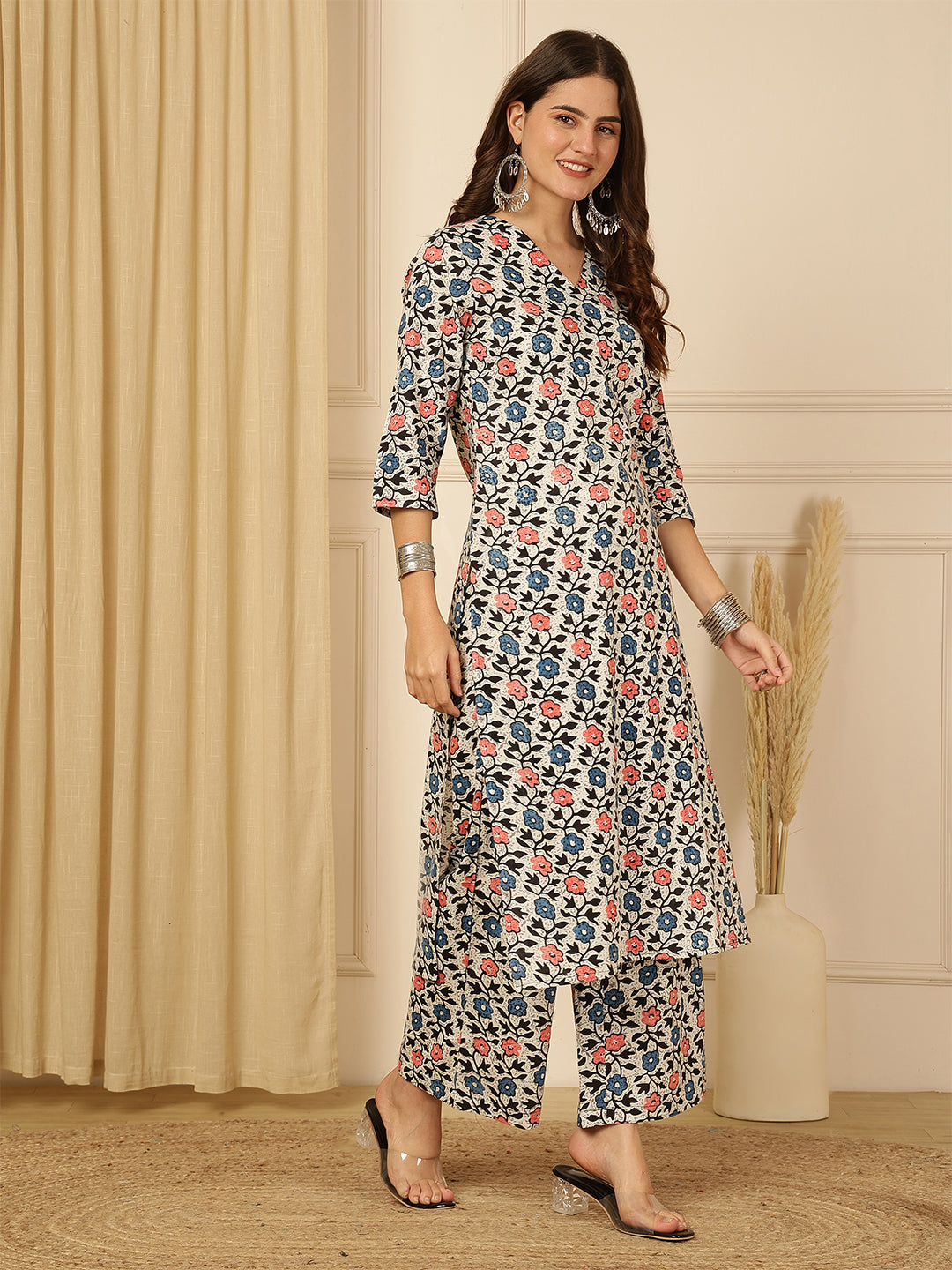 Pure Cotton Printed Straight Kurta Set