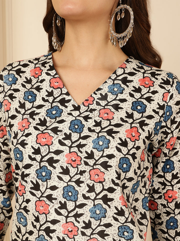 Pure Cotton Printed Straight Kurta Set