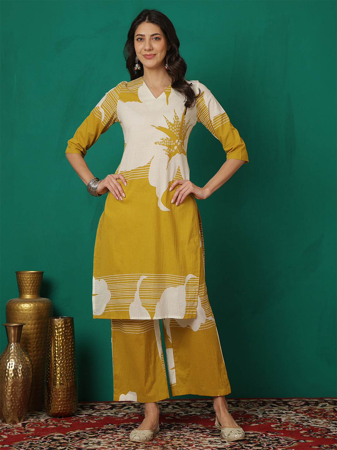 Pure Cotton Printed Straight Kurta Set
