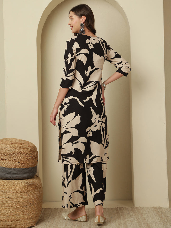 Pure Cotton Printed Straight Kurta Set