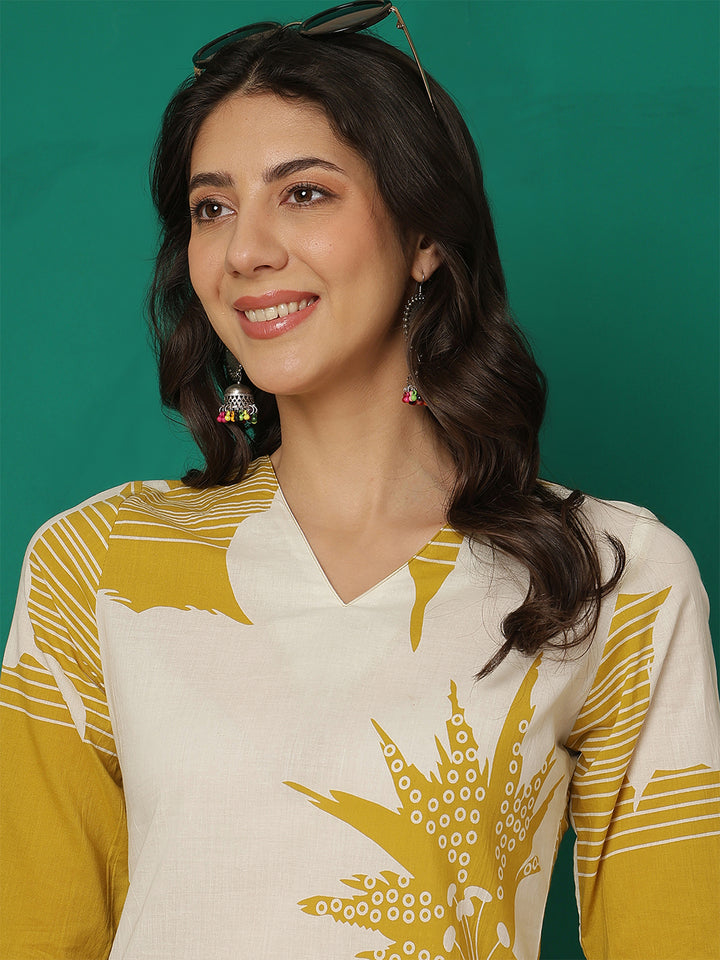 Pure Cotton Printed Straight Kurta Set