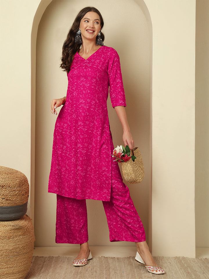 Pure Cotton Printed Straight Kurta Set