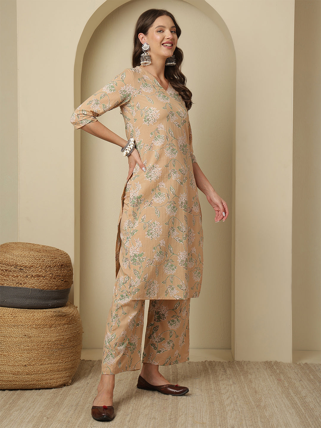 Pure Cotton Printed Straight Kurta Set