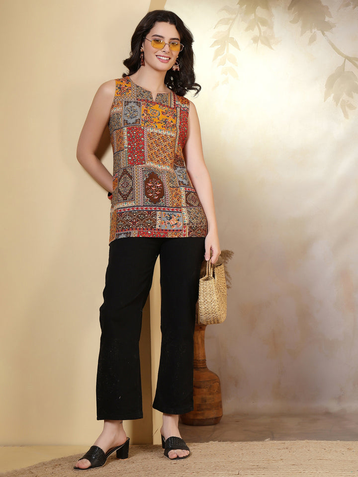 Viscose Rayon Printed Top