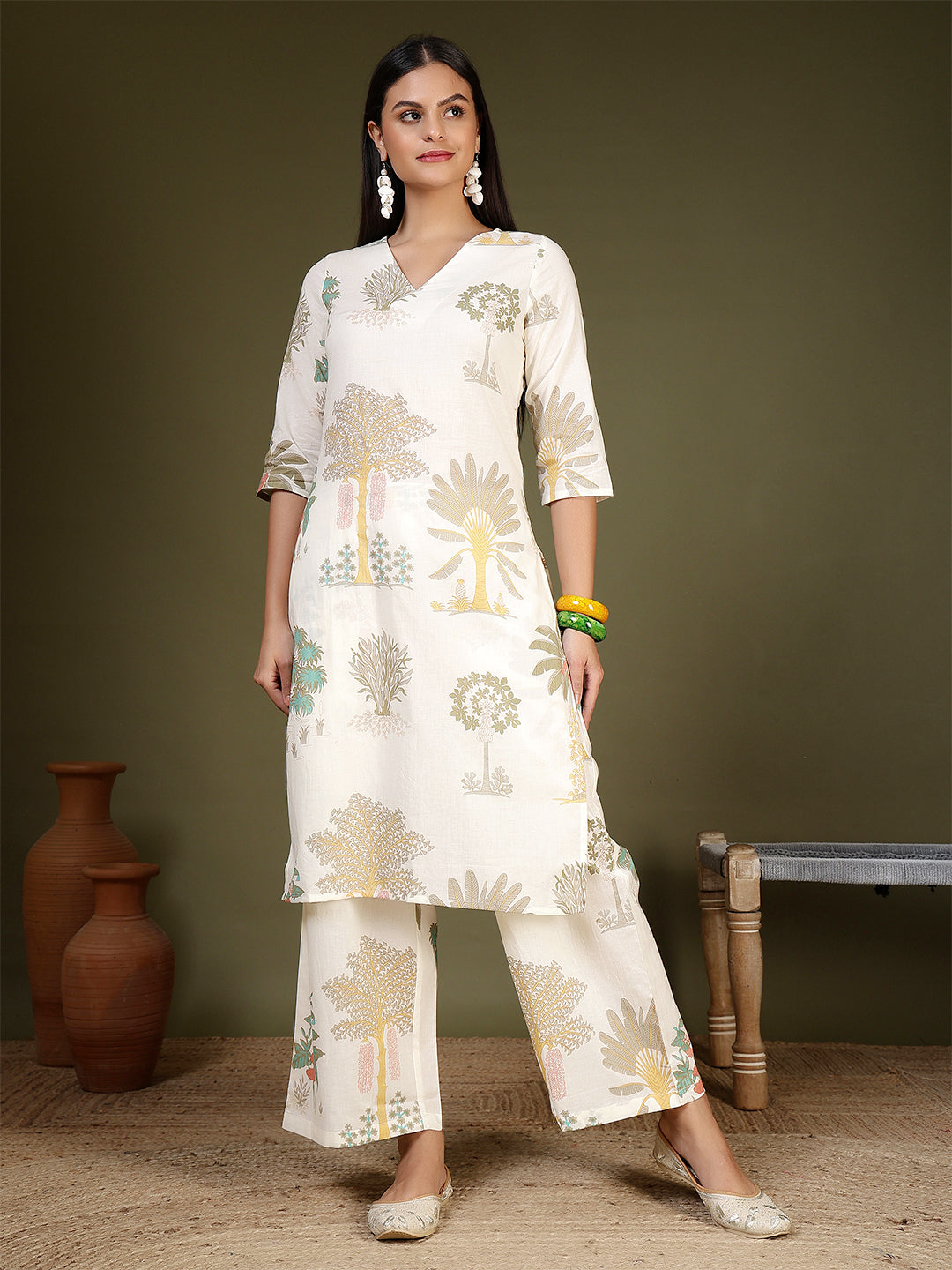 Pure Cotton Printed Straight Kurta Set