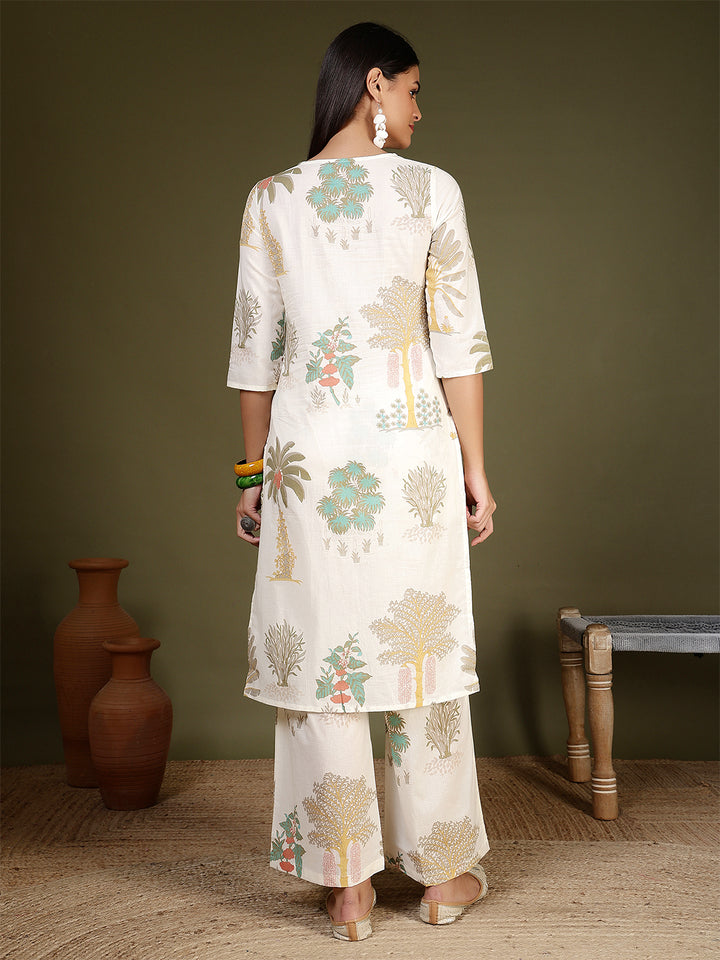 Pure Cotton Printed Straight Kurta Set