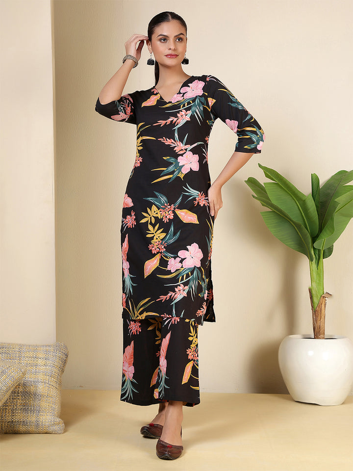 Pure Cotton Printed Straight Kurta Set