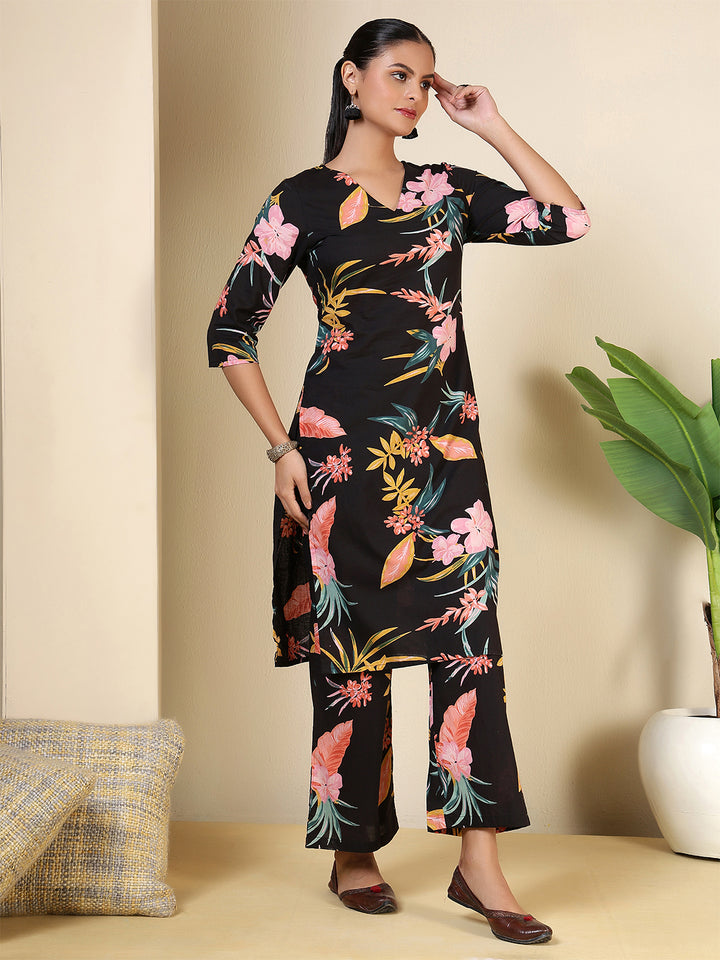 Pure Cotton Printed Straight Kurta Set