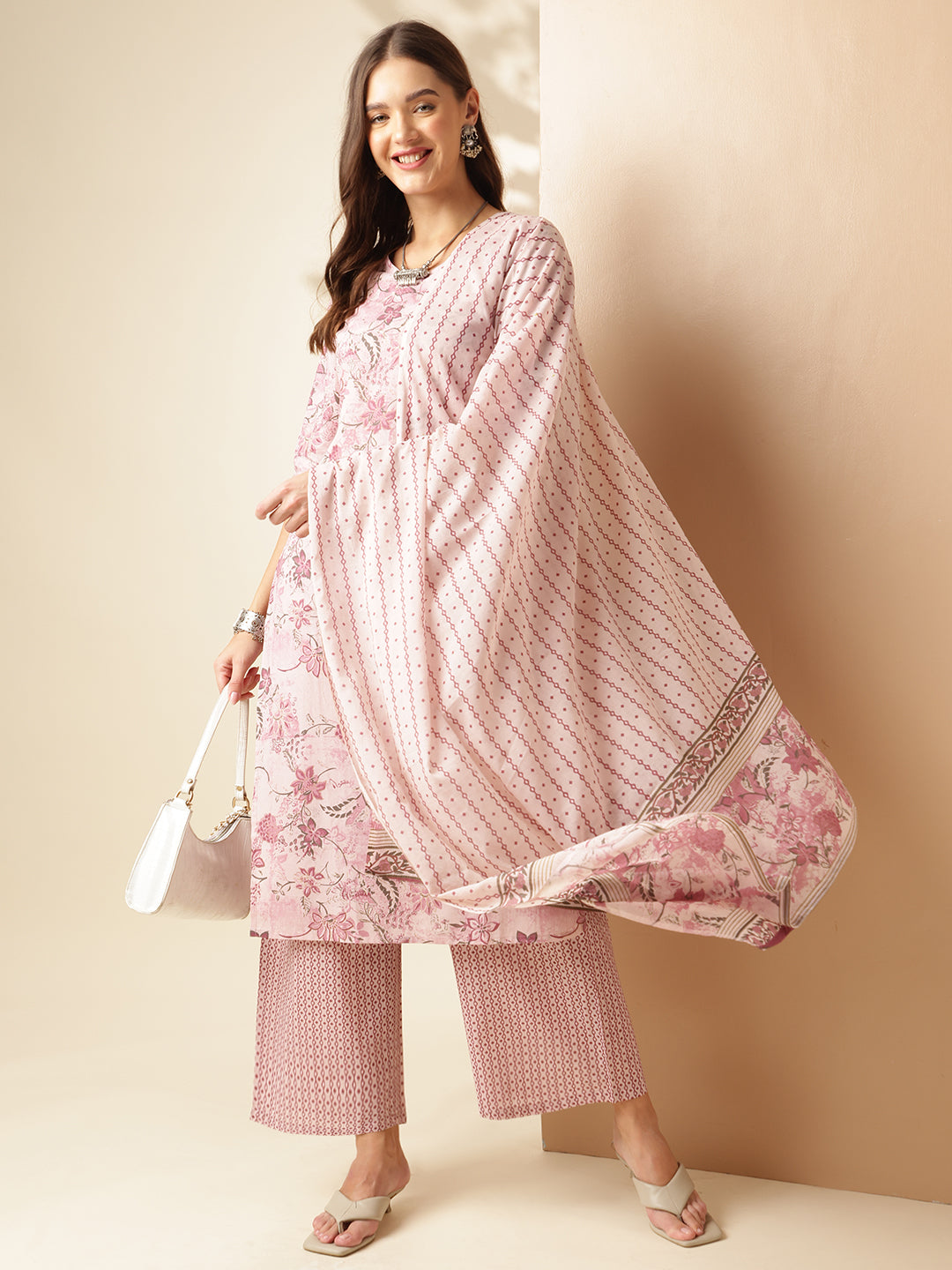 Pure Cotton Printed Straight Kurta Set With Dupatta