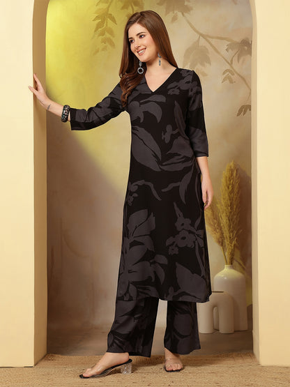 Straight Viscose Rayon Printed Kurta Set