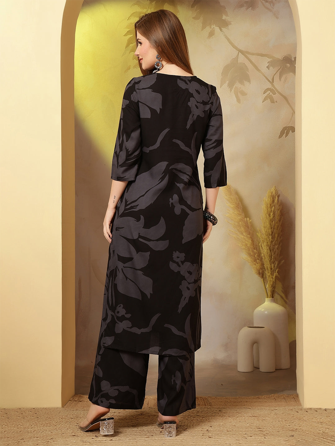 Straight Viscose Rayon Printed Kurta Set