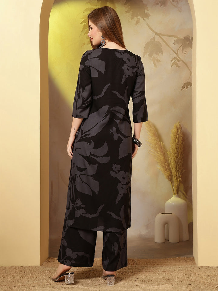 Straight Viscose Rayon Printed Kurta Set