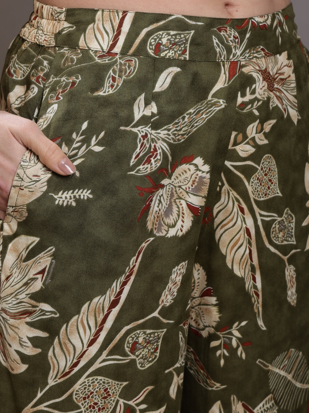 Straight Viscose Rayon Printed Kurta Set