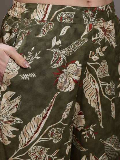 Straight Viscose Rayon Printed Kurta Set
