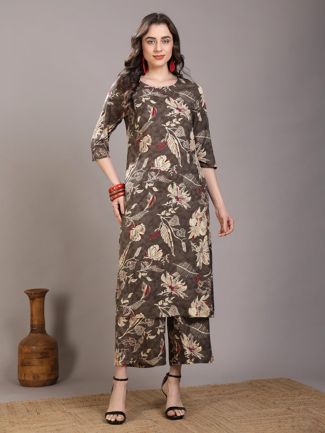 Straight Viscose Rayon Printed Kurta Set