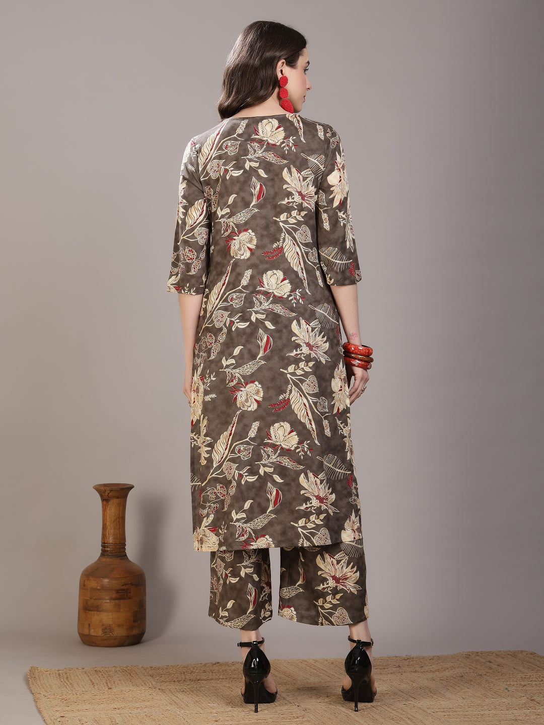 Straight Viscose Rayon Printed Kurta Set