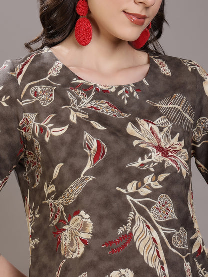 Straight Viscose Rayon Printed Kurta Set