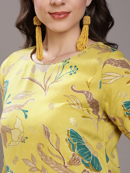 Straight Viscose Rayon Printed Kurta Set