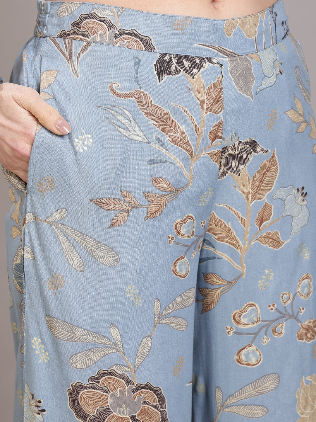 Straight Viscose Rayon Printed Kurta Set