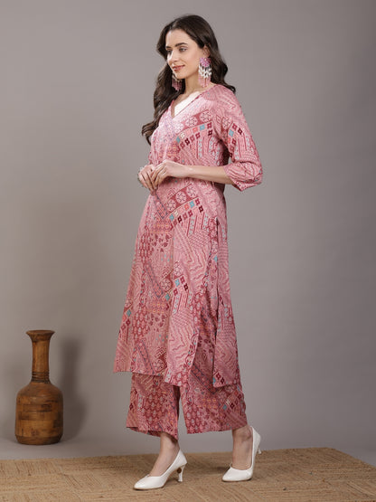 Straight Viscose Rayon Printed Kurta Set