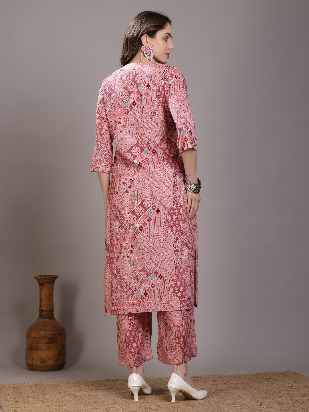 Straight Viscose Rayon Printed Kurta Set